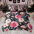 thumbnail image 1 of Manfei Pink Floral Rose 7-Piece Bedding Comforter Set for Teens Girls Women,Chic Flowers King Bedding Sets,Spring Graden Ultra Soft Bed Sheets,Super Cozy Room Decor,Reversible, 1 of 8
