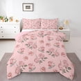 thumbnail image 1 of Manfei Pink Floral Rose Girl Bedding Comforter Set 2pcs,Dreamy Princess Twin Comforter Sets Microfiber,Spring Garden Breathable Bedding Set,Microfiber Bedroom Decor,Reversible, 1 of 8