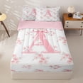thumbnail image 1 of Manfei Pink Floral Zipper Twin Comforter Sets with Fitted Sheet and 2 Pillowcases,Girls Personalized Letter A Zipper Bedding Set,Pink Reversible4pcs, 1 of 8