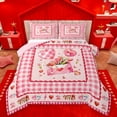 thumbnail image 1 of Manfei Pink Flower Tulip Bedding Comforter Set,Valentines Gifts Twin Comforter Sets,Cute Loves Print Bedding Set For Girls Kids,Ultra Soft Home Decor Reversible,2-Piece, 1 of 8