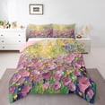 thumbnail image 1 of Manfei Pink Flowers Girl Bedding Comforter Set 2pcs,Spring Garden Twin Comforter Sets Microfiber,Abstract Oil Painting Breathable Bedding Set,Ultra Soft Home Decor,Reversible, 1 of 8