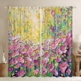thumbnail image 1 of Manfei Pink Flowers Girl Curtains Pack of 2 (42x84 Each),Spring Garden Curtains Blackout,Abstract Oil Painting Bedroom Curtains,Ultra Soft Home Decor, 1 of 6