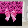thumbnail image 1 of Manfei Pink Girly Bowtie Shower Curtain 72Wx72L,Minimalist Cheetah Pattern Bathroom Curtain, 1 of 5