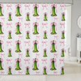 thumbnail image 1 of Manfei Pink Girly Bowtie Shower Curtain 72Wx78L,Cute Cucumber Pattern Bath Curtain, 1 of 5