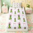 thumbnail image 1 of Manfei Pink Girly Bowtie Twin Fitted Sheet,Cute Cucumber Pattern Bedding,2pcs,1 Fitted Sheet and 1 Pillowcase, 1 of 6