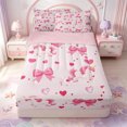thumbnail image 1 of Manfei Pink Girly Bowtie Zipper Twin Comforter Sets with Fitted Sheet and 2 Pillowcases,3D Cartoon Unicorn Zipper Bedding Set,Pink Reversible,4-Piece, 1 of 7