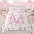 thumbnail image 1 of Manfei Pink Glitter Print Bedding Comforter Set,Chic Flower Daisy Twin Comforter Sets,First Letter M Bedding Set For Girls,Super Cozy Room Decor Reversible,2-Piece, 1 of 8