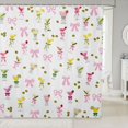 thumbnail image 1 of Manfei Pink Glitter Print Bowknot Shower Curtain 72Wx84L,Colorful Cartoon Goblet Bathroom Shower Curtain, 1 of 5
