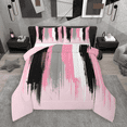 thumbnail image 1 of Manfei Pink Gray Black Ombre Bedding Comforter Set 2pcs, Watercolor Artwork Twin Comforter Sets, Vintage Oil Painting Bedding Set, Ultra Soft Home Decor, 1 of 8