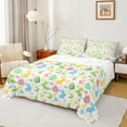 thumbnail image 1 of Manfei Pink Green Eggs Full Size Sheets, Kawaii Cartoon Rabbit Print Bed Sheets, Happy Easter Festival Sheet Sets, Breathable Home Decor, 4pcs, 1 of 7