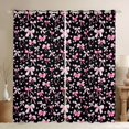 thumbnail image 1 of Manfei Pink Heart Bowtie Kitchen Curtains,Polka Dot Black Out Curtains Pack of 2 (42x63 Each), 1 of 6