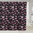 thumbnail image 1 of Manfei Pink Heart Bowtie Shower Curtain 72Wx78L,Polka Dot Bath Curtain, 1 of 5