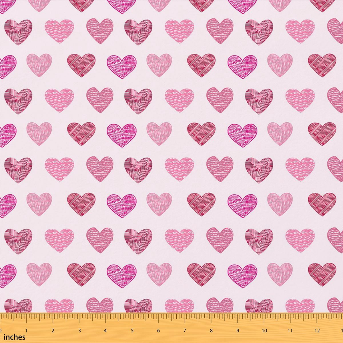 Manfei Pink Heart Fabric by the Yard 3 Yards, Magenta Love Room Decor ...