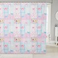thumbnail image 1 of Manfei Pink Kawaii Flowers Shower Curtain 72Wx72L,Cute Coquette Bowtie Bathroom Curtain, 1 of 5