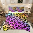 thumbnail image 1 of Manfei Pink Leopard Print Bedding Comforter Set for Girls, Rainbow Gradient Full Bedding Set, Cheetah Print Fitted Sheet Flat Sheet, Super Cozy Room Decor Reversible 7 Pieces, 1 of 8