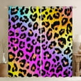 thumbnail image 1 of Manfei Pink Leopard Print Black Out Curtains for Girls, Rainbow Gradient Curtains Pack of 2 (42x63 Each), Cheetah Print Bedroom Curtains, Luxury Room Decor, 1 of 6