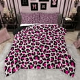 thumbnail image 1 of Manfei Pink Leopard Print Full Size Comforter Sets for Female, Fashion Cheetah Animal Bedding Comforter Set, Chic Dots Abstract Reversible Bedding Sets, Breathable Home Decor, 3 Pieces, 1 of 9