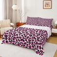 thumbnail image 1 of Manfei Pink Leopard Print Queen Sheet Sets for Female, Fashion Cheetah Animal Flat Sheet, Chic Dots Abstract Queen Fitted Sheet, Breathable Home Decor, 4 Pieces, 1 of 6