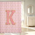 thumbnail image 1 of Manfei Pink Letter K Shower Curtain 72Wx78L,Lovely Polka Dot Bath Curtain, 1 of 5