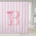 thumbnail image 1 of Manfei Pink Letter Print B Shower Curtain 72Wx72L,Pink Cute Bowknot Bathroom Curtain, 1 of 5