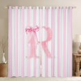 thumbnail image 1 of Manfei Pink Line Geometric Pattern Blackout Curtains,Personalized Monogrammed R Window Curtains Pack of 2 (38x45 Each), 1 of 6