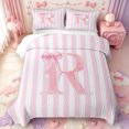 thumbnail image 1 of Manfei Pink Line Geometric Pattern Quilt Full,Personalized Monogrammed R Full Bedspread Sets,3-Piece,1 Coverlet and 2 Pillowcases, 1 of 7