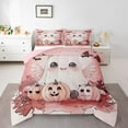 thumbnail image 1 of Manfei Pink Lovely Ghost Queen Comforter Set,Girls Halloween Bedding Sets,Rustic Pumpkin Bedding Comforter Set For Girl Kids,Super Cozy Room Decor Reversible,3 Pieces, 1 of 8