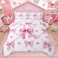 thumbnail image 1 of Manfei Pink Monogrammed K Queen Comforter Set for Teen, Cartoon Initial Letter Bedding Sets, Kawaii Love Heart Reversible Bedding Comforter Set, Lightweight Room Decor, 3pcs, 1 of 8