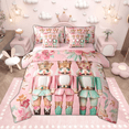 thumbnail image 1 of Manfei Pink Nutcracker Twin Bedding Sets 7pcs for Girls, Merry Christmas Bedding Comforter Set, Cute Gingerbread Floral Sheet Sets, Luxury Bedroom Decor, 1 of 8