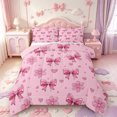 thumbnail image 1 of Manfei Pink Princess Bow Knot Queen Comforter Set,3D Cartoon Heart Print Comforter Sets Queen,Pink Reversible,3pcs,1 Comforter and 2 Pillowcases, 1 of 7