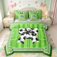 thumbnail image 1 of Manfei Pink Princess Bows 7-Piece Twin Bedding,Cartoon Soccer Print Bowtie Bedding Comforter Set,Light Gray Reversible, 1 of 7