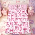 thumbnail image 1 of Manfei Pink Princess Bowtie Fitted Sheet Full,Cute Pink Loves Pattern Bed Set,3pcs,1 Fitted Sheet and 2 Pillowcases, 1 of 6