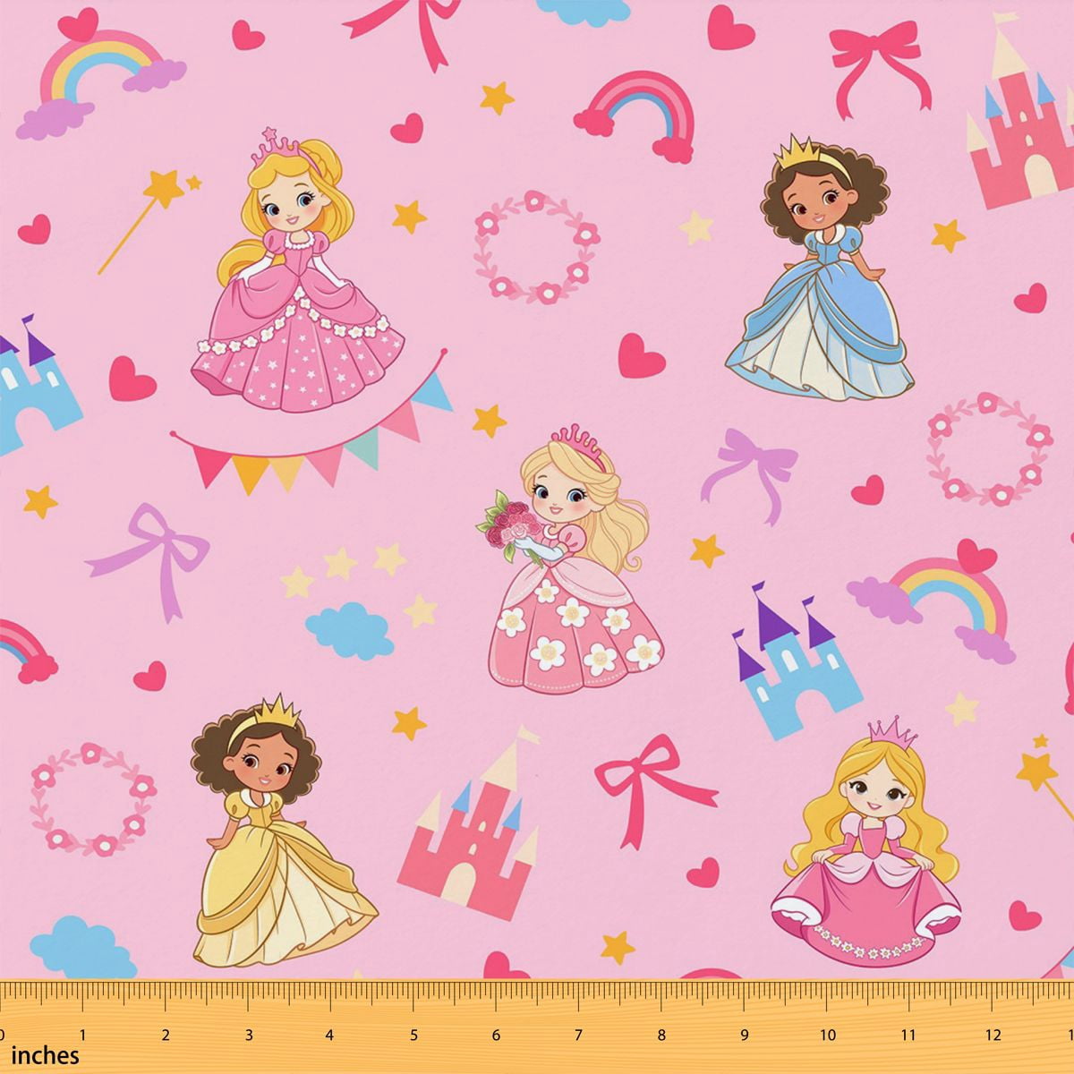 Princess Decorative Pattern Manfei Pink Princess Fabric by the Yard 5 Yards, Magical Castle Fabric ...