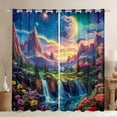 thumbnail image 1 of Manfei Pink Purple Floral Black Out Curtains,Kawaii Flowers Blossom Curtains Pack of 2 (42x63 Each),Narural Waterfall Orange Sunset Bedroom Curtains For Girls,Breathable Home Decor, 1 of 6