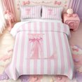 thumbnail image 1 of Manfei Pink Ribbon Bow Tie Quilt King,Alphabet L Pattern King Coverlet Set,3pcs,1 Bedspread and 2 Pillowcases, 1 of 7