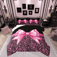 thumbnail image 1 of Manfei Pink Ribbon Bowknot 2pcs Twin Comforter Set - Zebra Glitter Print, 1 of 8
