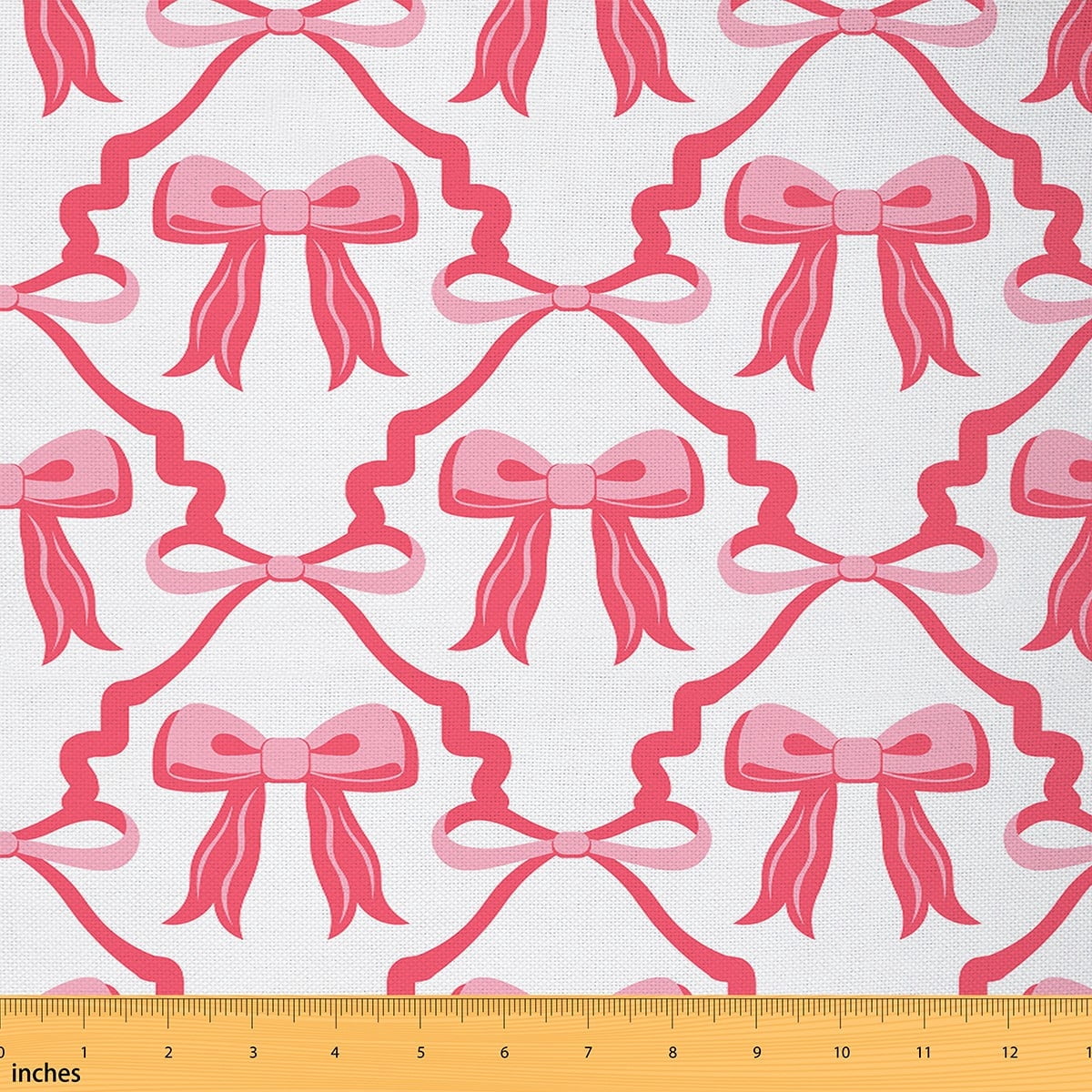 Manfei Pink Ribbon Bowknot Fabric by the Yard (1 Yard), Girls Cute ...