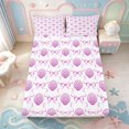 thumbnail image 1 of Manfei Pink Ribbon Bowknot Fitted Sheet Full,Watercolor Ocean Shell Bed Set,3-Piece,1 Fitted Sheet and 2 Pillowcases, 1 of 6