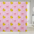 thumbnail image 1 of Manfei Pink Ribbon Bows Shower Curtain 72Wx78L,Loves Print Baseball Bath Curtain, 1 of 5