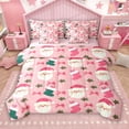 thumbnail image 1 of Manfei Pink Santa Claus 7-Piece Twin Bedding Sets, Dreamy Christmas Bowknot Bedding Comforter Set, Teens Kids Boys Girls Reversible Sheet Sets, Luxury Bedroom Decor, 1 of 8