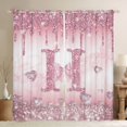 thumbnail image 1 of Manfei Pink Sequin Print H Curtains Pack of 2 (42x84 Each) for Kids, Romantic Diamond Love Heart Curtains Blackout, Fashion Mabrling Abstract Bedroom Curtains, Window Curtains Room Decor, 1 of 6