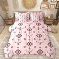 thumbnail image 1 of Manfei Pink Square Aztec 7-Piece Twin Bedding Sets for Adult, Tribal Western Bohemian Bedding Comforter Set, Mandala Hippie Style Reversible Sheet Sets, Lightweight Room Decor, 1 of 8