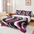 thumbnail image 1 of Manfei Pink Stripes Adult Bed Sheets, Abstract Ombre King Sheets, Chic Geometric Artwork Sheet Set, Lightweight Room Decor, 4-Piece, 1 of 7