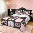 thumbnail image 1 of Manfei Pink Stripes Bowknot Queen Sheet Sets 4 Pieces for Girls,Chic Flowers Plaid Bed Set for Teens Female,Lightweight Room Decor, 1 of 5