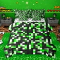 thumbnail image 1 of Manfei Pixel Classi Grid 7pcs Bedding Comforter Set,Modern Minimalism Plaid Queen Bedding Sets,Black Green Queen Sheet Sets For Teens,Ultra Soft Home Decor Reversible, 1 of 8