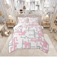 thumbnail image 1 of Manfei Pixel Geometric Bedding Comforter Set,Modern Abstract Geometric Twin Comforter Sets,Pink Gray White Bedding Set For Girls,Breathable Home Decor Reversible,2pcs, 1 of 8