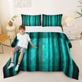 thumbnail image 1 of Manfei Pixel Vertical Streak Full Size Comforter Sets, Teal Block Bedding Comforter Set, Teal Black, Black Reversible 3 Pieces, 1 Comforter and 2 Pillowcases, 1 of 6