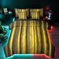 thumbnail image 1 of Manfei Pixel Vertical Streak King Bedding, Yellow Block King Bed in a Bag, Yellow Black, Black Reversible 7 Pieces, 1 of 6