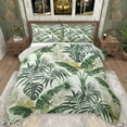 thumbnail image 1 of Manfei Plam Mostera Leaf Full Size Comforter Sets,Tropical Botanical Plant Bedding Comforter Set,Green White Bedding Sets For Kids,Microfiber Bedroom Decor Reversible,3-Piece, 1 of 8