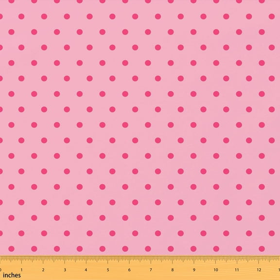 Manfei Polka Dot Fabric by the Yard 1 Yard Blush Home Decor Fabric by the Yard, Light Pink White